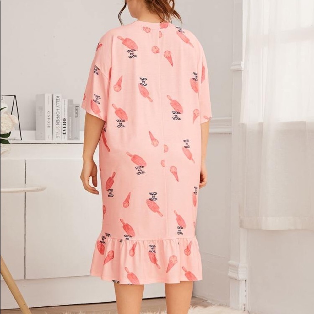 New Plus Pink Ruffle Nightgown​ - Picture 2 of 5